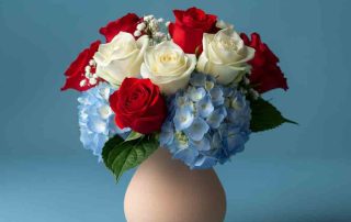 Memorial Day Flowers with Roses and Hydrangea