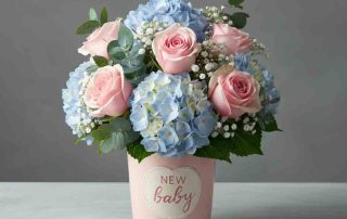 New Baby Flowers roses and hydrangea