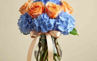 Summer Flower Arrangement of roses and hydrangea