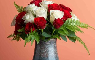 Sympathy Flowers with roses and ferns